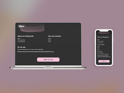 Alice | Waxing brand | web design #3
