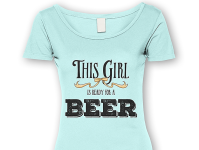 beer girl t shirt branding design illustrator photoshop print typogaphy