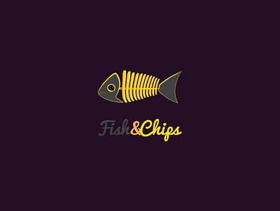 Fish & Chips brand brand design branding chips fish logo flat food icon illustration illustrator logo design logotype restaurant vector