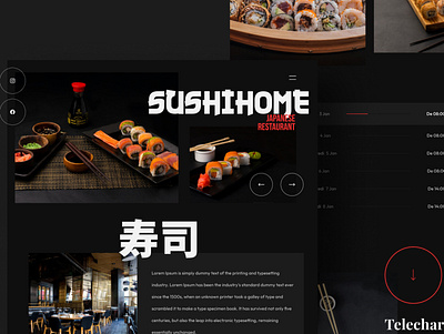 Sushi restaurant - SushiHome clean design minimalist restaurant sushi ui website