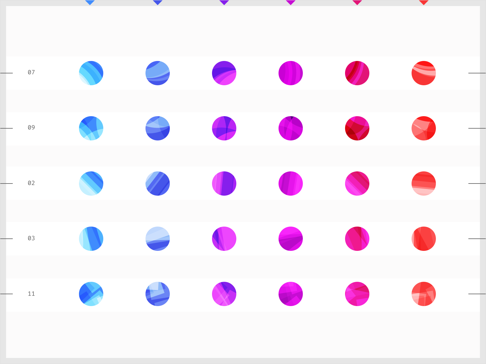 Avatar generative placeholder iterations by Manuele Capacci on Dribbble