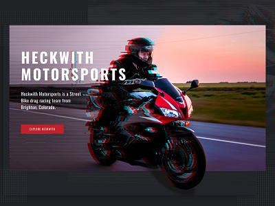 Motorsports Banner dark theme design glitch graphic design illustration motorbike motorsports racing web design