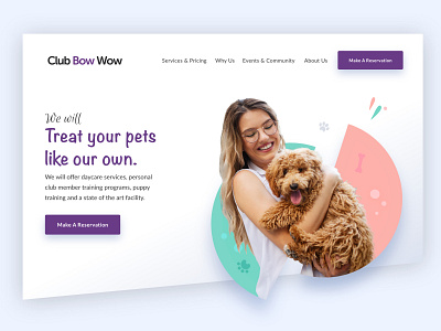 Club Bow Wow clean dog graphic design illustration neat pets shapes simple simple design web design