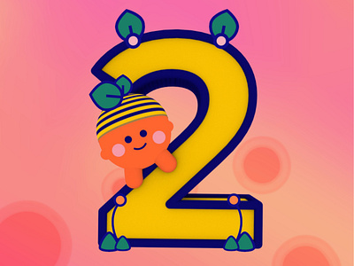 2 for 36 Days of Type 36days 36daysoftype afftereffects child illustration lettering orange smile typedesign yellow