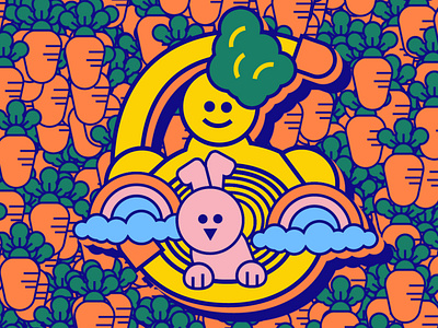 5 for 36 Days of Type 36 36daysoftype ae ai carrot character lettering art number orange pattern rabbit smile vector yellow