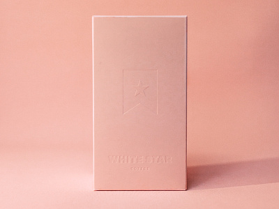 White Star Coffee Packaging agency box brand coffee deboss design logo packaging pastel pink print product branding speciality