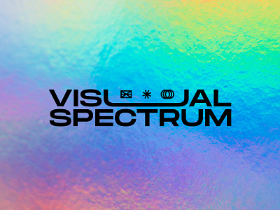 Visual Spectrum Logo 90s belfast branding expanded hologram holographic icons identity logo design rainbow typography