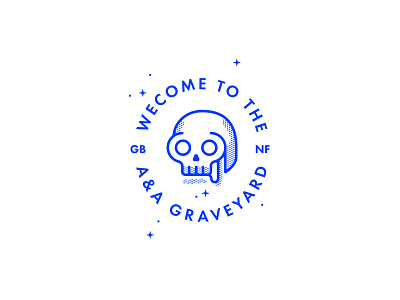 A&A Graveyard Illustration angel and anchor belfast branding design illustration logo design monoline skull