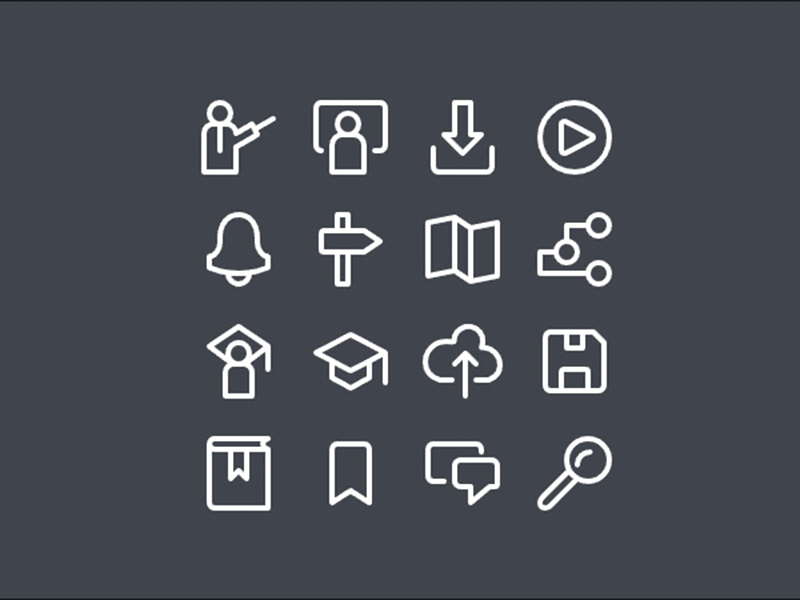 Skillshare contest Icons animated icon animation anime.js front end icon interaction outline svg web development