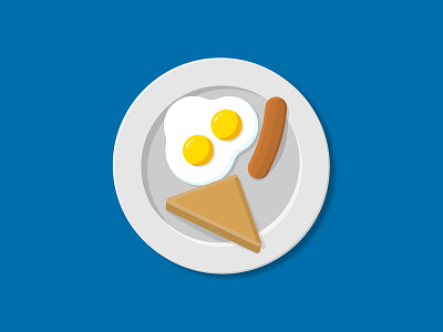 Breakfast bread breakfast colorful egg flat design icon icon design iconography sausage