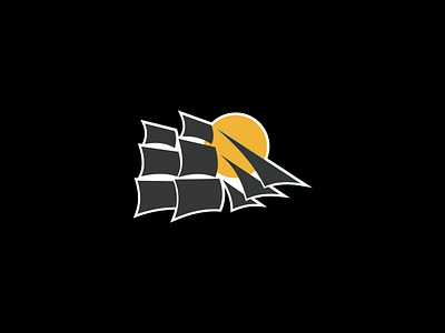 Sail boat logo/sticker logo logo design pirates sail sailboat sticker sticker design sun sunset ui warship