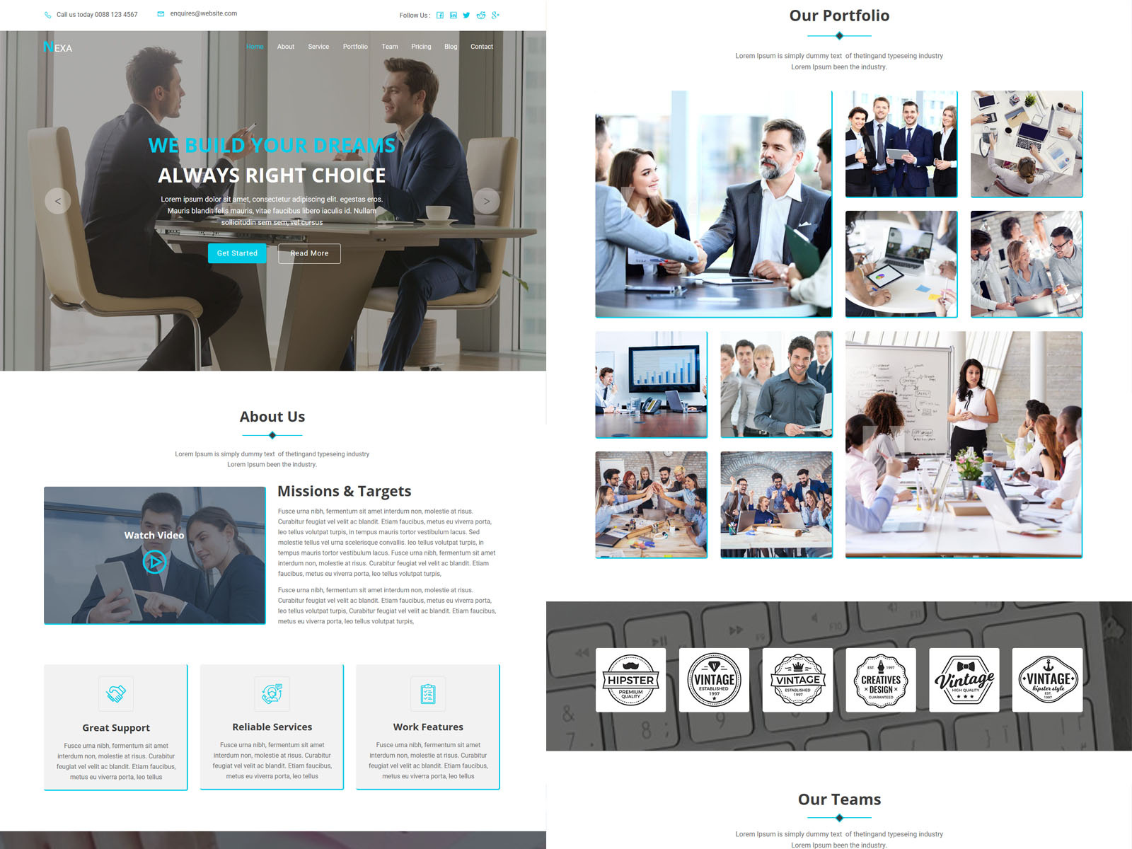 Nexa One Page Parallax Muse Template by rafiqul islam on Dribbble