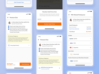 Alodokter's Promo Code/Voucher for Doctor Chat alodokter app chat chat app checkout code doctor exploration health health app medical payment promo promo code ui voucher voucher design vouchers