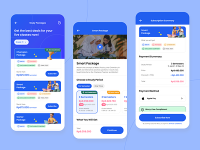 E-Learning Subscription Packages Design Exploration app checkout colearn e learning edu eduapp education edutech exploration learn learning packages payment platform subscription