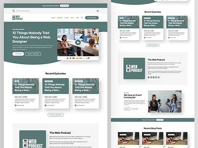 Comissioner blog clean design green podcast simple template ui web web design webflow website