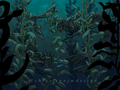 Natural Habitat creatures fantasy illustration mermay mermay2020 storybook illustration underwater