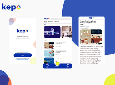 Kepo article mobile mobile app mobile design news app newspaper ui ui design