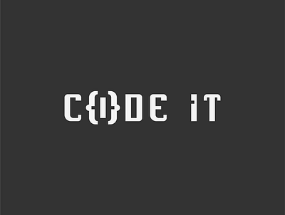 Code it logo code lettering logo mark