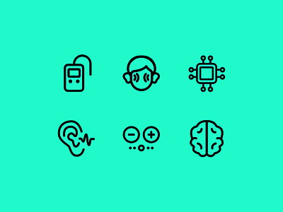 Hearing Aid Icon Set ear health healthcare hearing hearing aids icon set icons medical vector