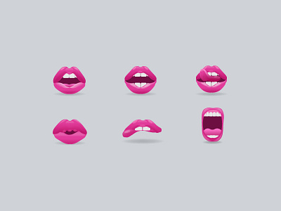Lip Emoji emoji icons lips lipstick lust mouth sexy teeth tongue