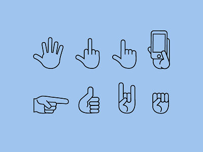 Hand Icon Set finger gesture gestures hand hands icon iconography icons illustration like