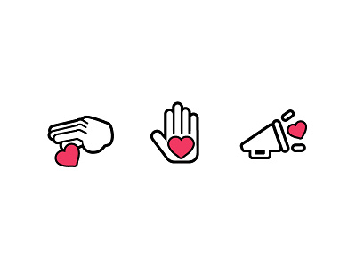 Nonprofit Icons hands heart help iconography icons mark non profit