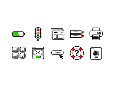 10 Usability Heuristic Icons heuristic icons nielsen ui usability ux