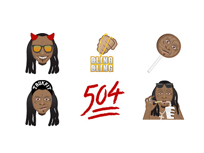 Lil' Wayne Sticker Pack app bling emoji emojis keyboard lil wayne motto sticker stickers weezy