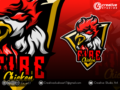 FIRE Chicken logo esport logogaming