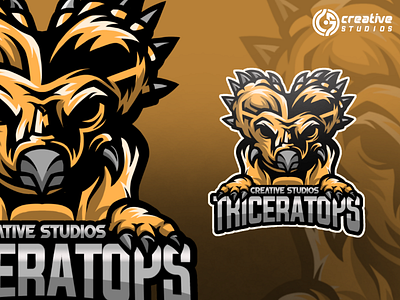 TRICERATOPS LOGO GAMING esport logo design