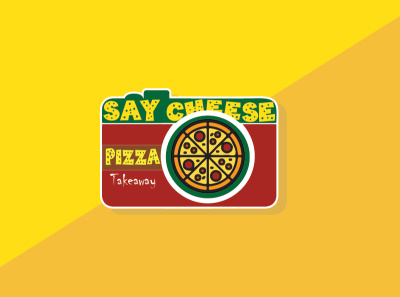 Say cheese pizza house vector sign