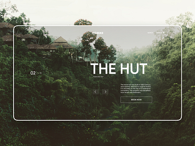 Homme main page concept branding comfort concept cozy design forest green hut landing page logo main page minimal relax travel ui ux uxui design web webdesign