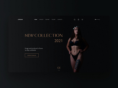 Uwear website concept design black branding concept design interface landing page lingerie logo minimal panties ui underwear ux uxui wear web webdesign
