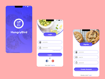 Log In and Sign Up page Design for Food Delivery App app delivery figma figmadesign food login mobile signup ui ux