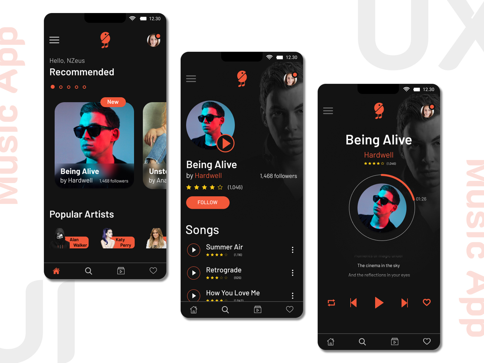 Music App UI Design by Nisarg Rajpura on Dribbble