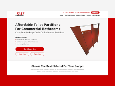 Bathroom Partition Company design flat minimal ui ux web website