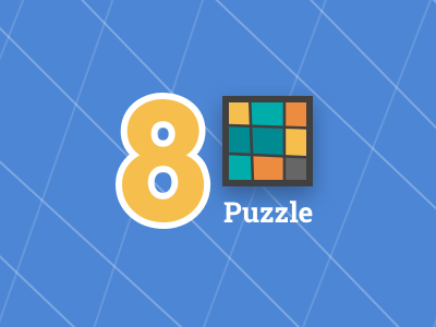 8 Puzzle game logo mobile mockup puzzle