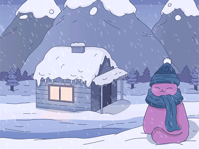 Snowbound (animated) animation beats branding cat chill design hip hop illustration jazz lofi