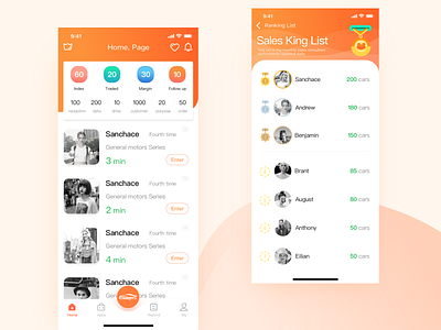 Sales assistant app design ui