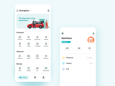 Automobile after-sales application app car design icon illustration report forms