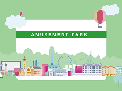 Amusement Park Illustration design flat illustration