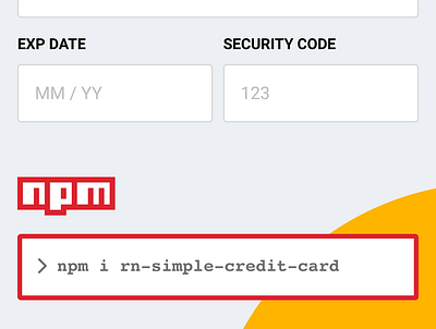 Library for React Native credit card npm