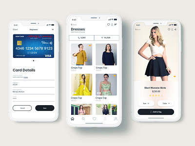 Payment And Dresses ecommerce uidesign