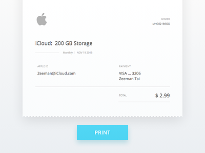 Email Receipt dailyui email material receipt web