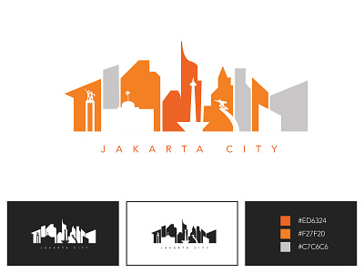 Jakarta city of Indonesia. building jakarta logo logo design