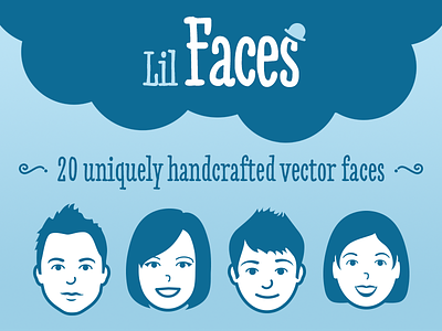 Lil Faces - Vector pack avatar creative market face faces head man vector women
