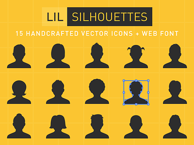 Lil Silhouettes Icon set font icomoon icon silhouette vector web font