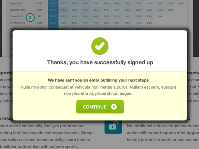 Signup modal