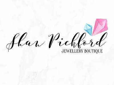 Shan Pickford boutique logo branding package custom logo design diamond logo handwritten logo jewellery logo logo design simple logo