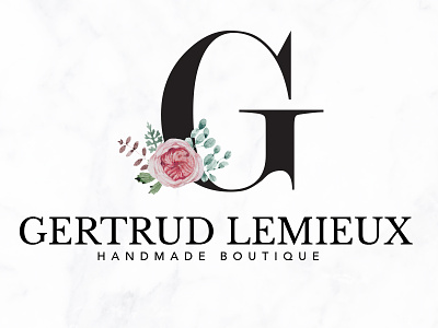 Gertrud Lemieux boutique logo branding package creative logo custom logo design floral logo handmade logo handwritten logo logo design signature logo simple logo